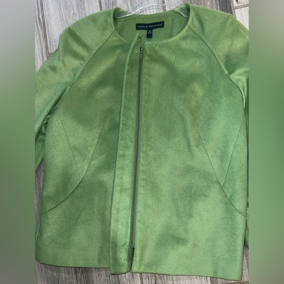 Harve Bernard Olive Three Quarter Sleeve Blazer - Picture 6 of 11